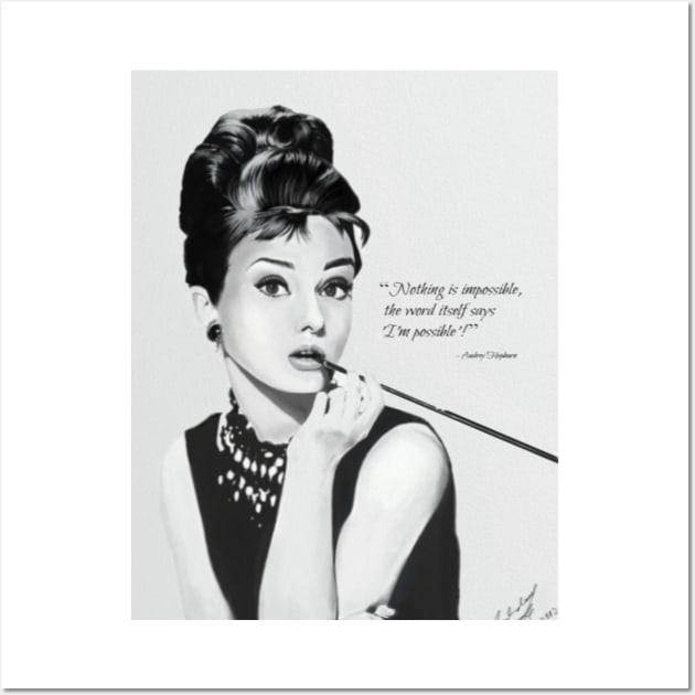 Audrey Hepburn Wall Art by fairyartwork